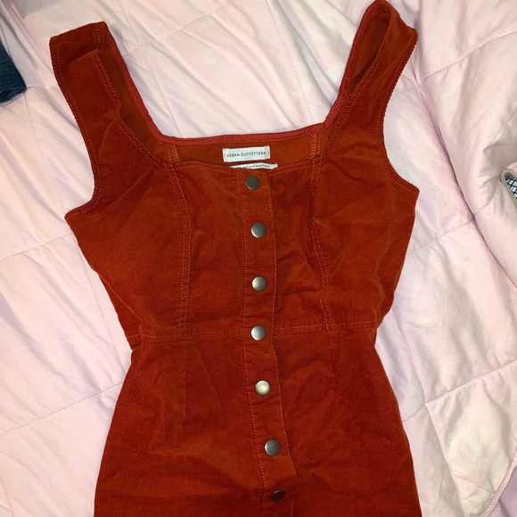 Burnt Orange curduroy button up dress - Picture 4 of 4